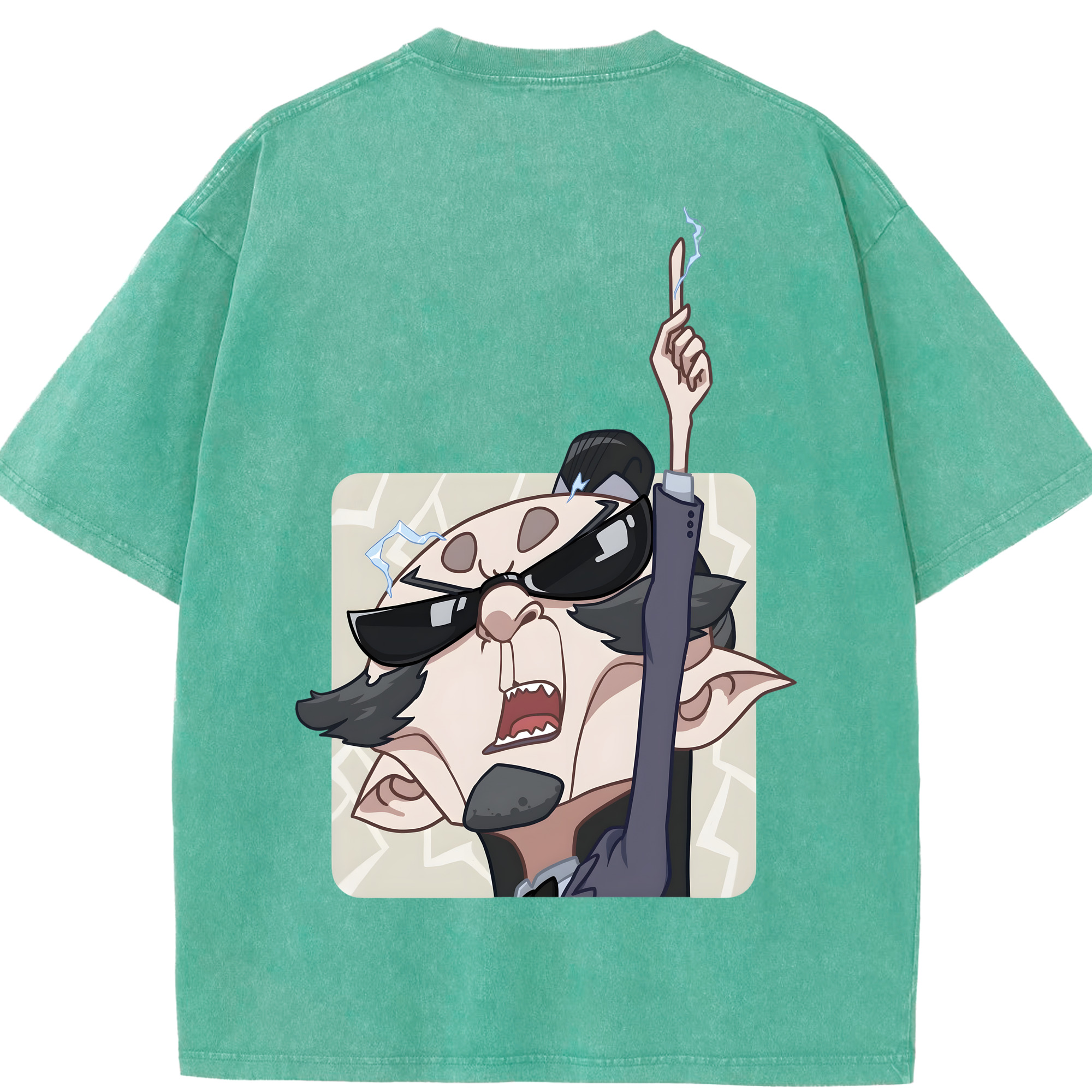 （画像用） Ne Zha 2 ナタ 魔童の大暴れ 綿100% ヴィンテージ風 半袖Tシャツ（背面プリント）